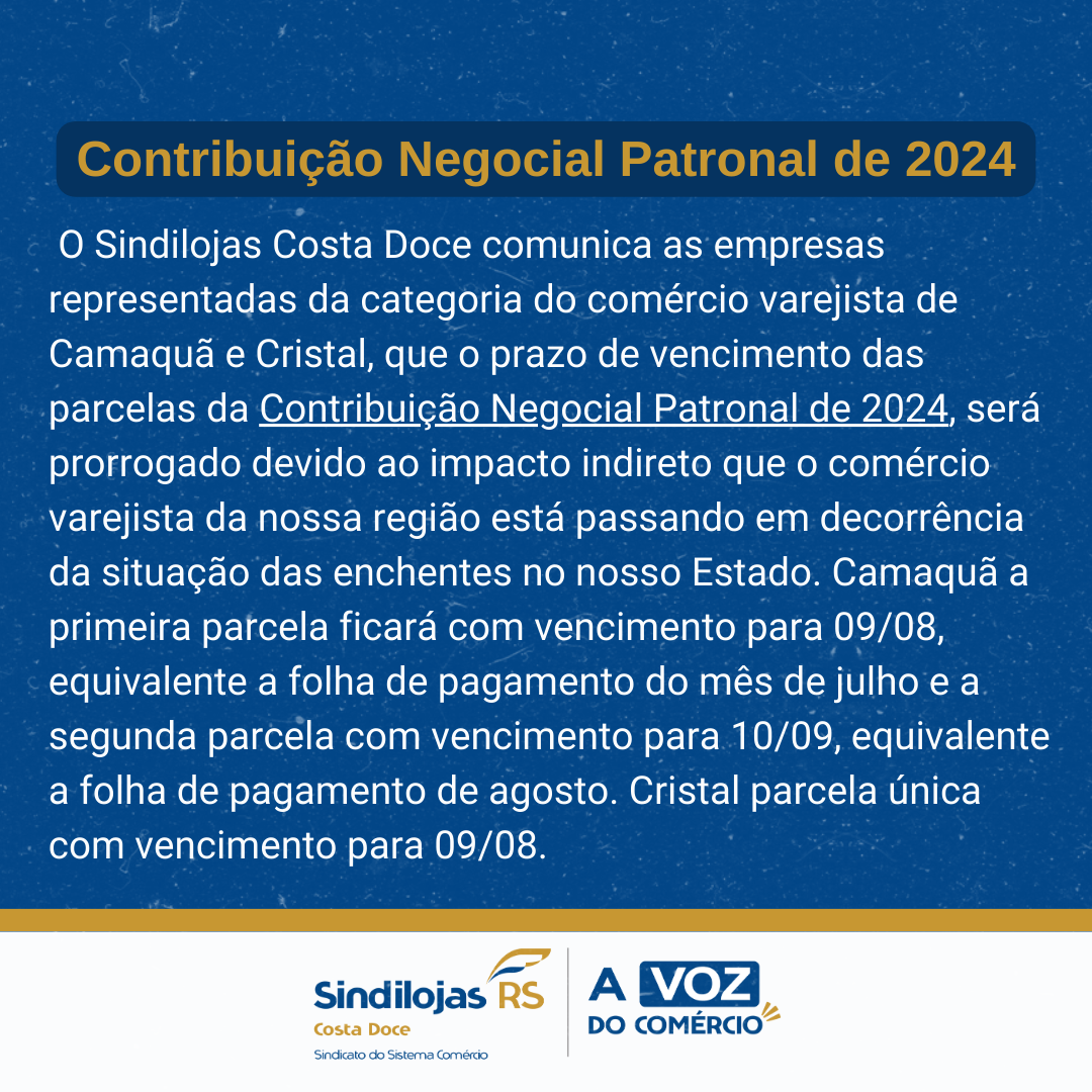 🚨Contribuição Negocial Patronal de 2024🚨