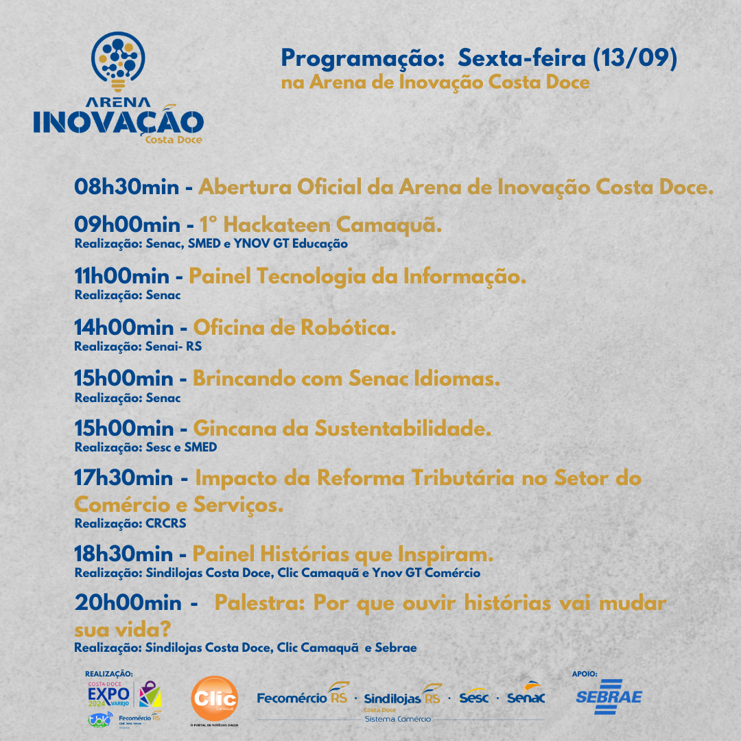 Programação Arena de Inovação