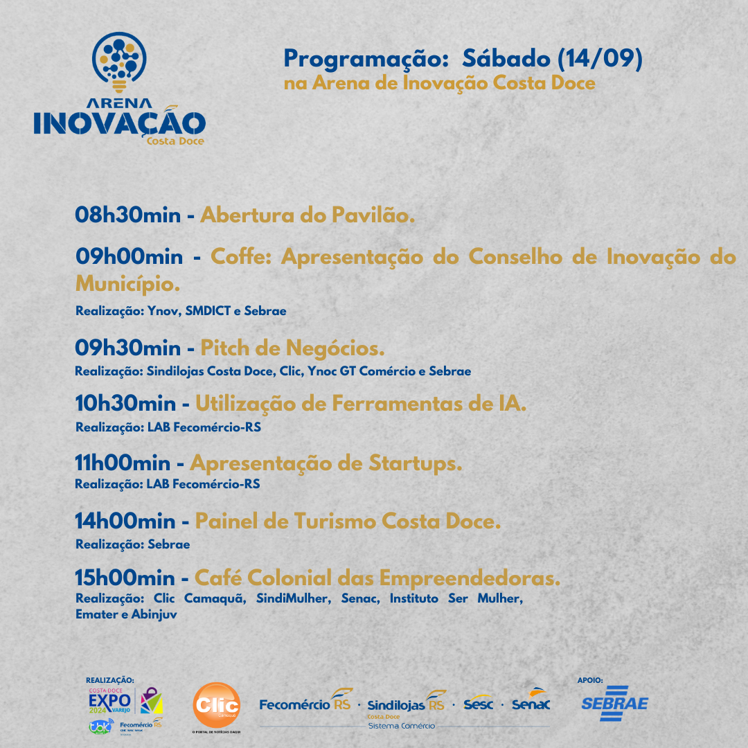 Programação Arena de Inovação