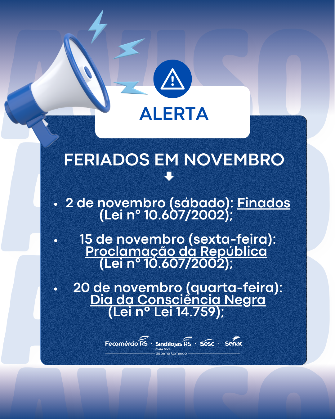 Feriados de Novembro! 